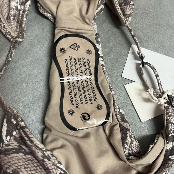 Good American 2 US Medium Swim Bikini Bottoms High Waist Snake Print Cheeky NWT - Picture 6 of 6